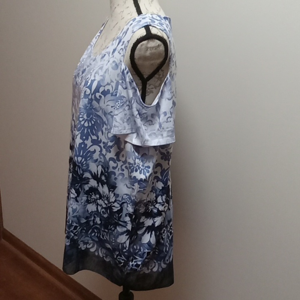 JM Collection Woman Size 1X cold shoulder sleeved women's top - Picture 4 of 11